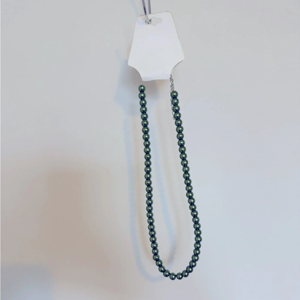Fashion Jewelry Elegant Green Beaded Pearl Necklace